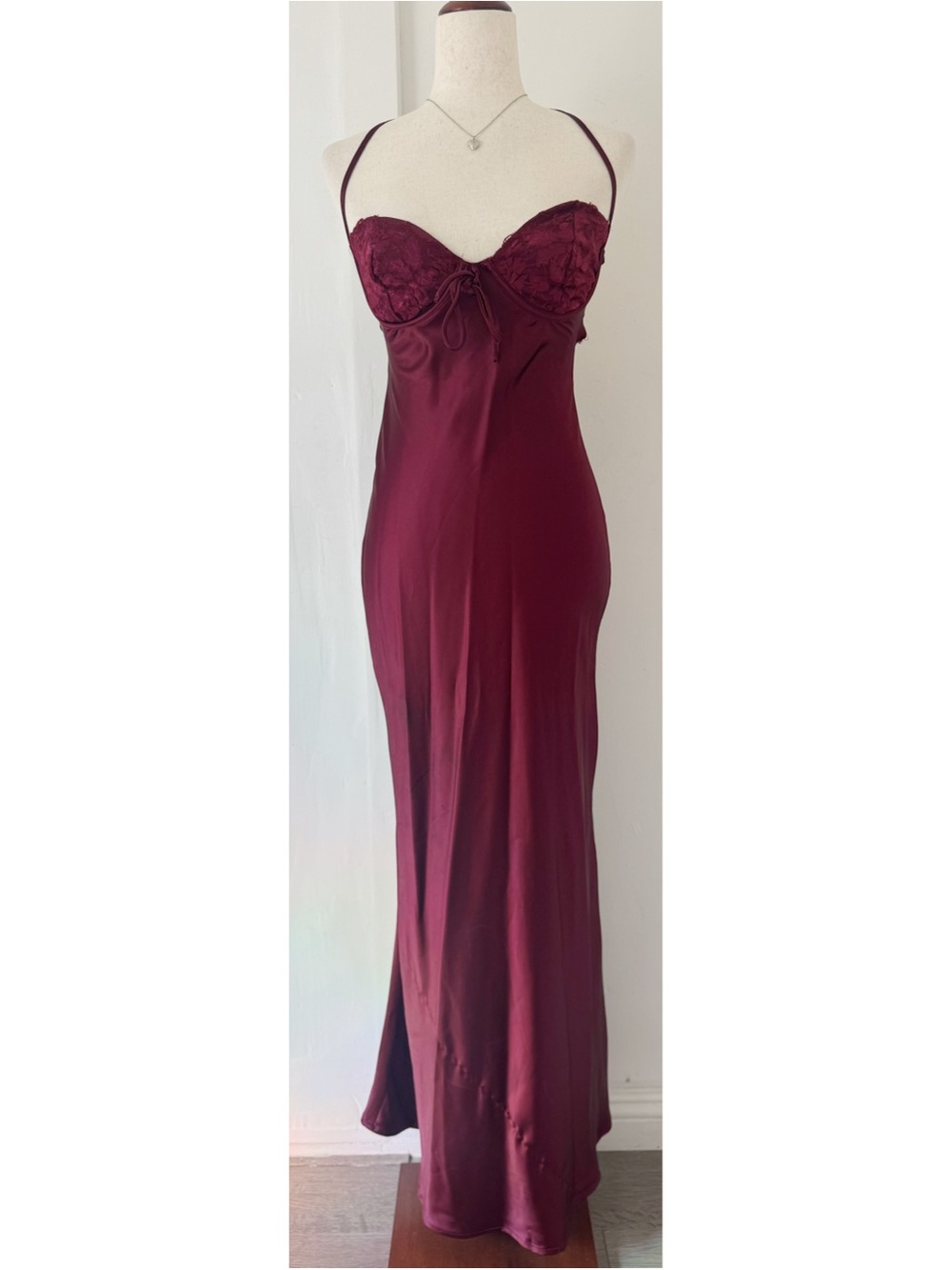 Princess Polly Fayden Bias Cut Burgundy Maxi Wedding Guest Dress